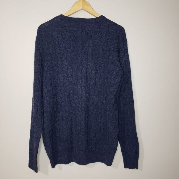 Blue Harbour Medium Navy 100% Lambswool Long Sleeve Crewneck Sweater - Picture 4 of 10